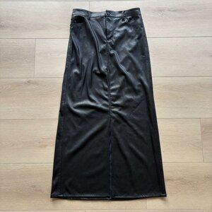 Alice + Olivia's Vegan Leather Rye Maxi Slit Front Skirt